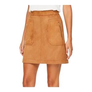 Loft Faux Suede Brown Skirt